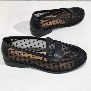 Torrid Women's Black Mesh Polka Dot Slip On Loafers Size 9WW.